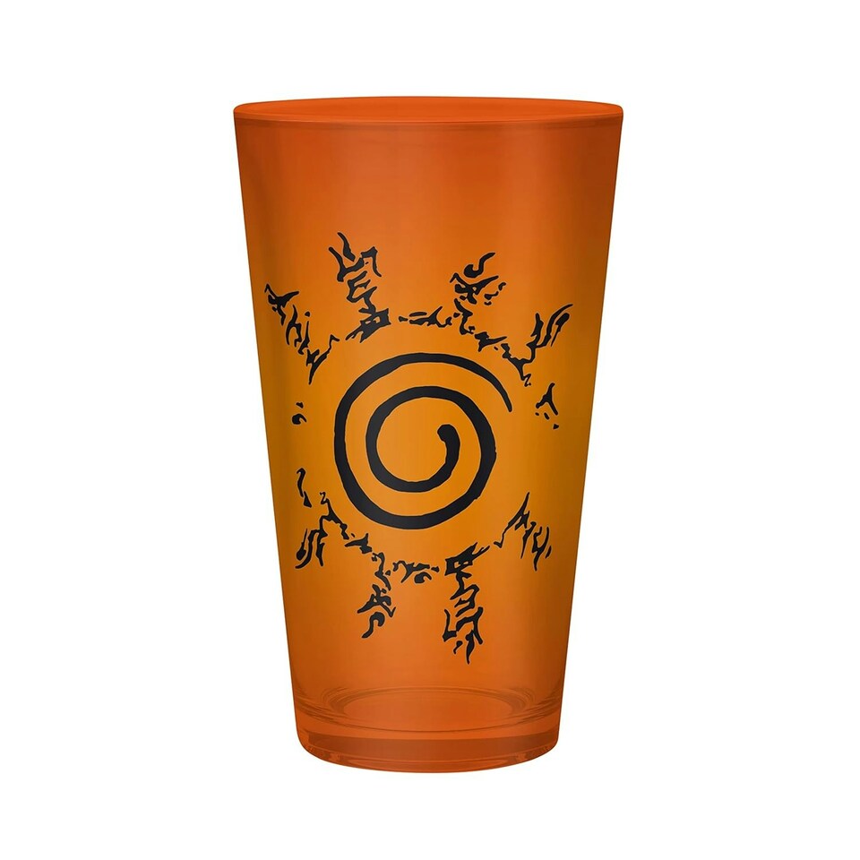 image 1 of Naruto: Shippuden Konoha Symbol Glass - Brown/Black - One Size