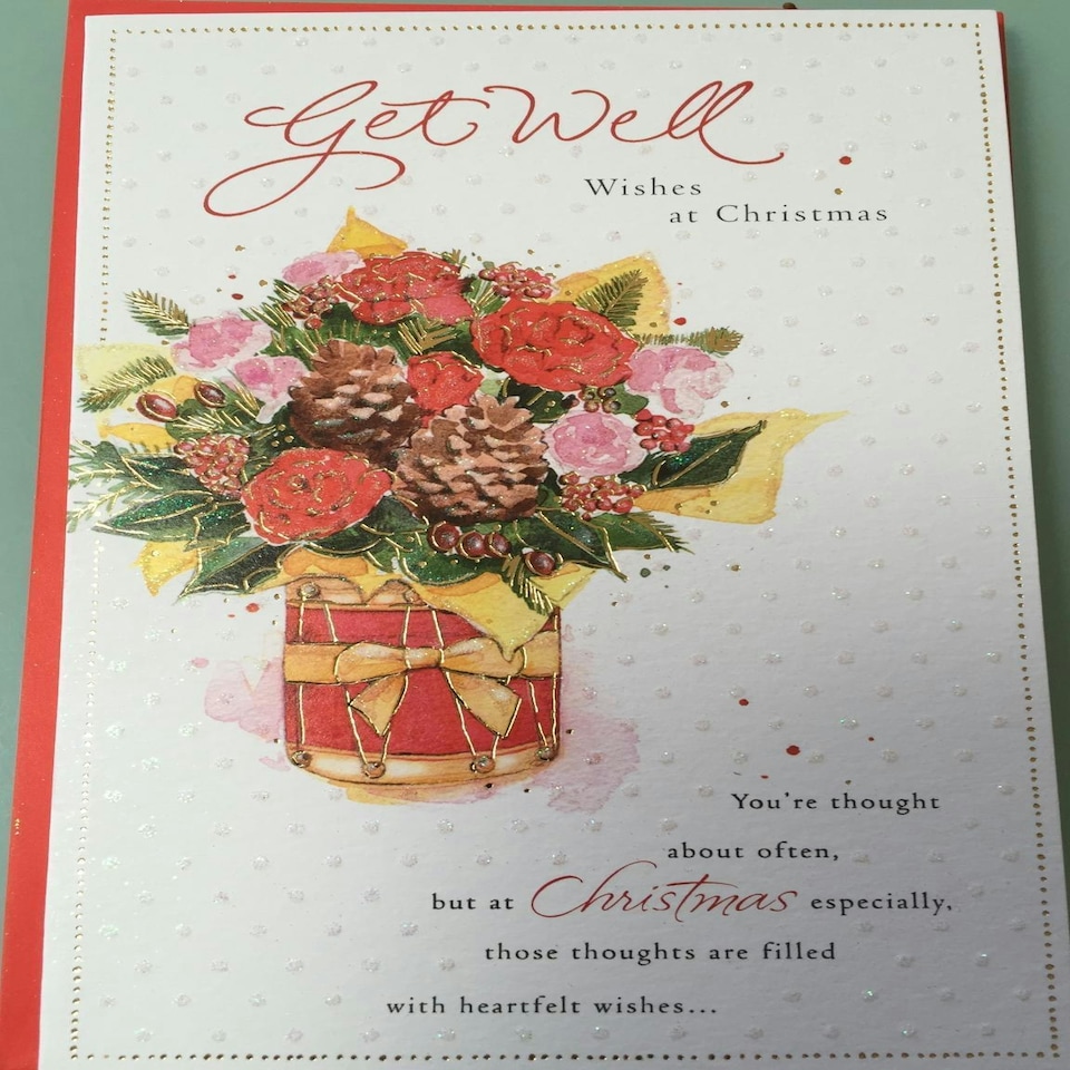image 1 of A get Well Wish at Christmas, Christmas Greetings Card