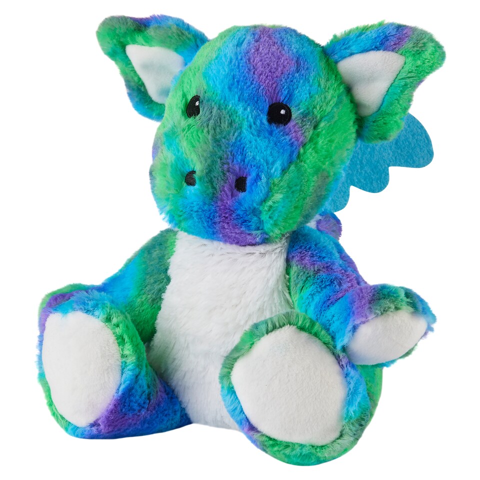 image 1 of Warmies Plush Rainbow Dragon Microwavable Weighted Teddy with French Lavender Scent, Hot or Cold for Cool Relaxation and Warm Relief