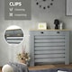 image 4 of HOMCOM Radiator Cover with Drawer, Horizontal Slat, 111cm, Grey