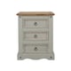 image 4 of Corona 3 Drawer Premium Bedside Table - Solid Pine Nightstand with Metal Hardware | Grey | Grey Wax | One Size | 1