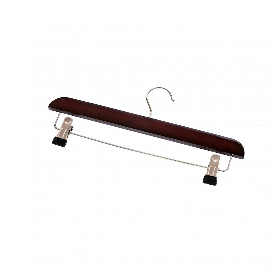 image 1 of Oypla Pack of 10 Brown Wooden Clothes Garment Coat Skirt Trouser Hangers