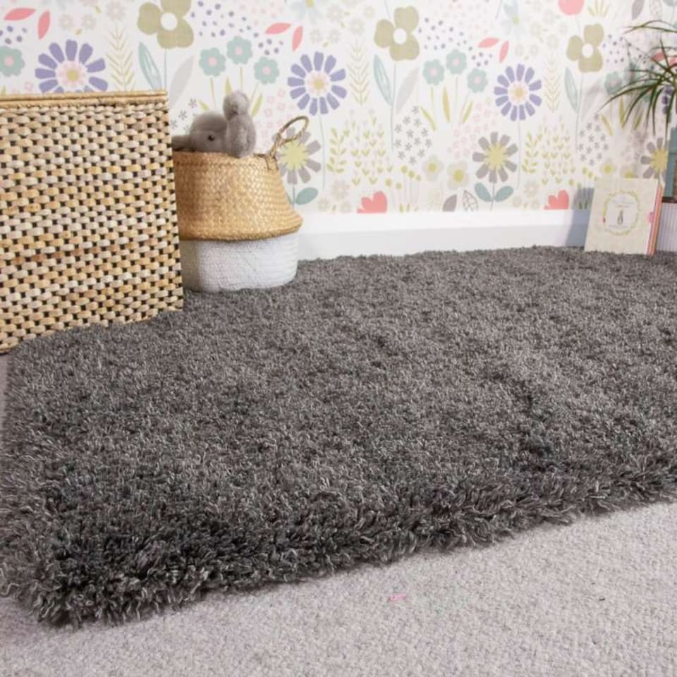 image 1 of KUKOON Slate Grey Super Soft Shaggy Rug 160cm x 230cm