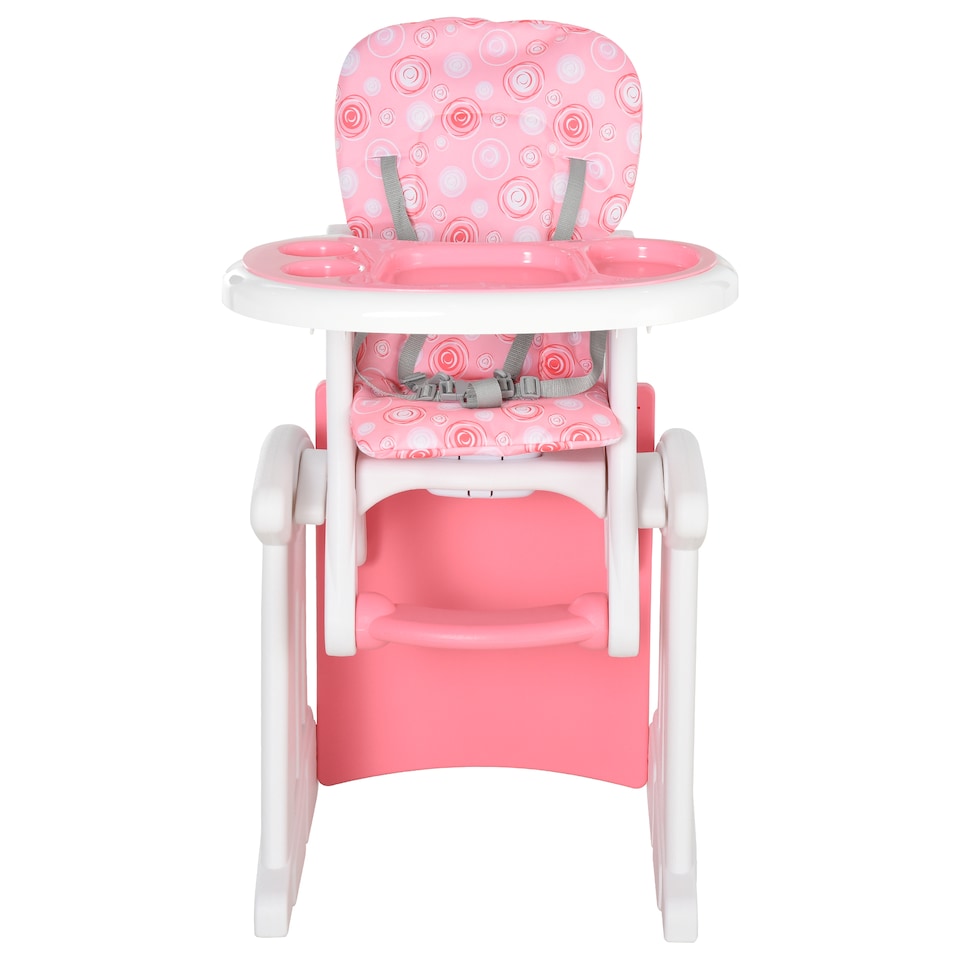 image 1 of HOMCOM 2-in-1 Convertible Baby High Chair Booster Seat w Removable Tray
