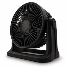 EMtronics 9" Turbo Table Fan with 115° Tilt, 3 Speeds & Quiet Operation - Black
