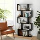 image 3 of COSTWAY 5-tier Bookcase S-Shaped Bookshelf Display Rack Black Black