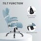 image 4 of Vinsetto Fabric Office Desk Chair w/ Adjustable Height Tilt Function Blue Blue | White accents
