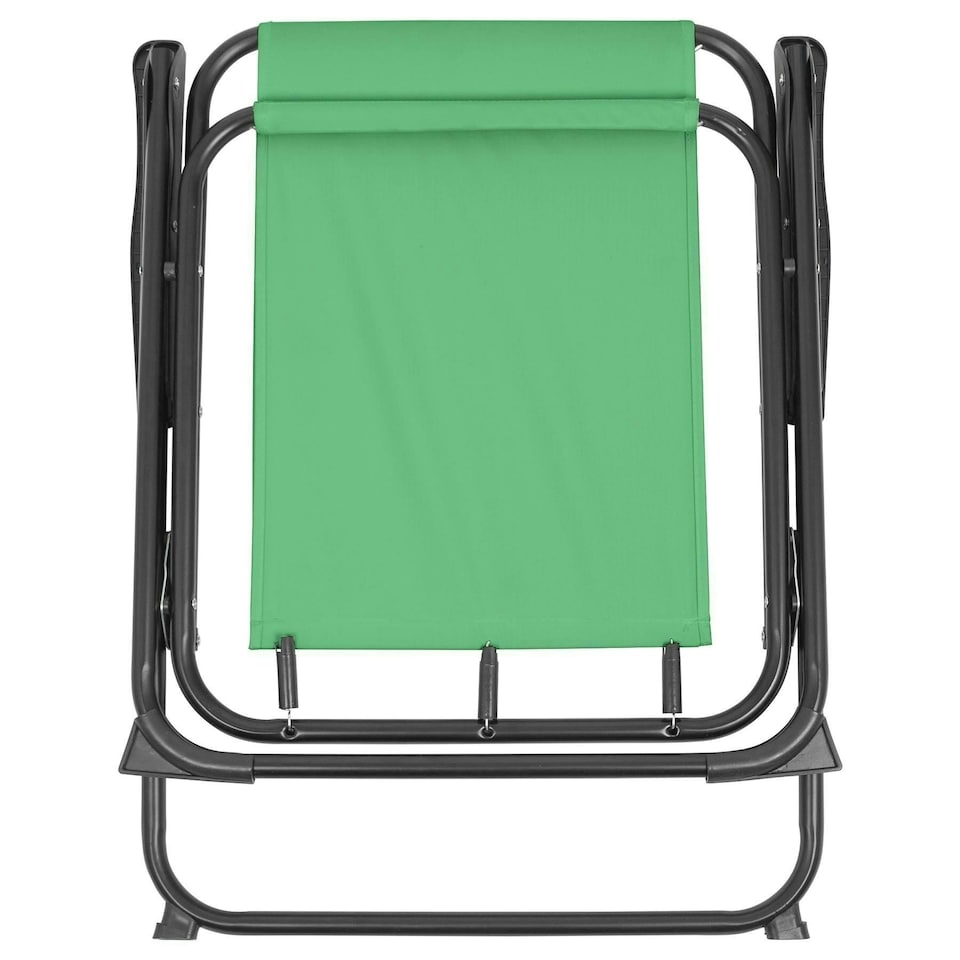 image 1 of Harbour Housewares Folding Metal Beach Chairs - Matt Black/Green - Pack of 4