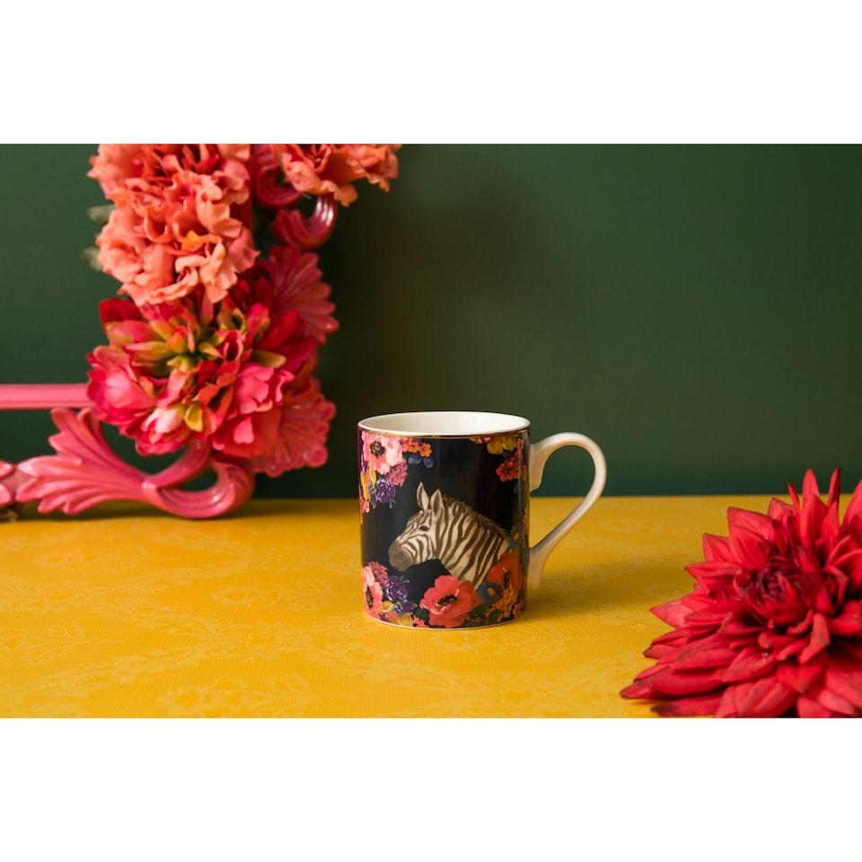 image 1 of Mikasa Wild at Heart Zebra Print Porcelain Mug, 280ml | Multi