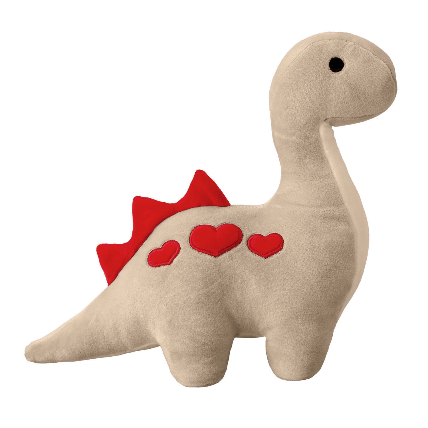 PMS Valentines Soft Toy Dinosaur 30cm Grey Diplodocus with Love Hearts