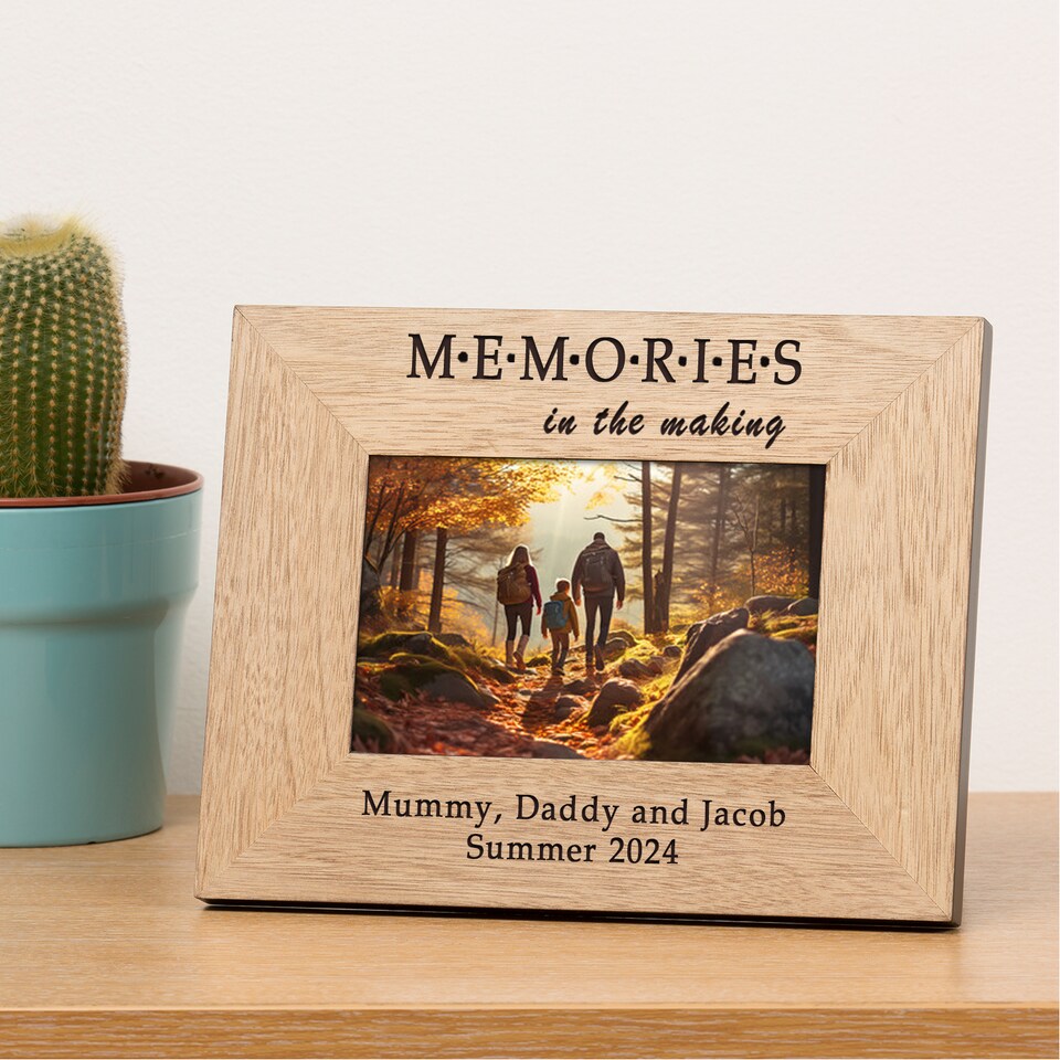 image 1 of Personalised Memories Wood Picture Frame 6x4 Family Gift