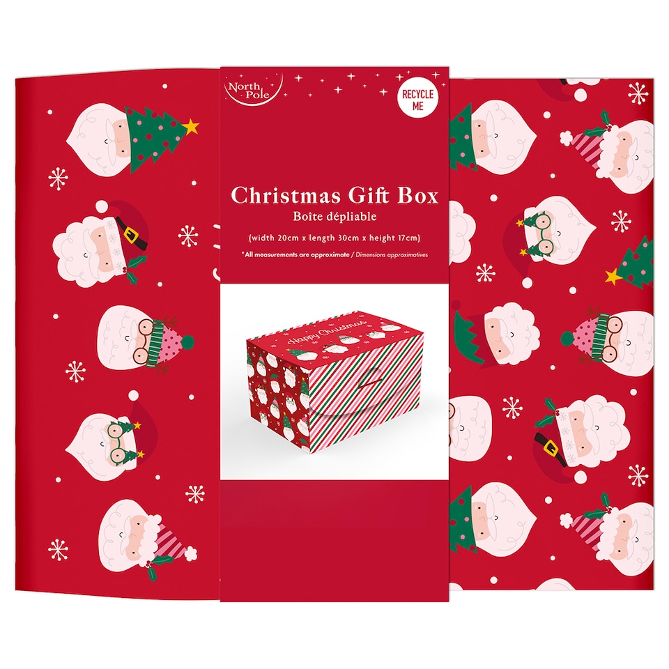 image 1 of Funky Santa Claus Christmas Vibrant Gift Box 36cm