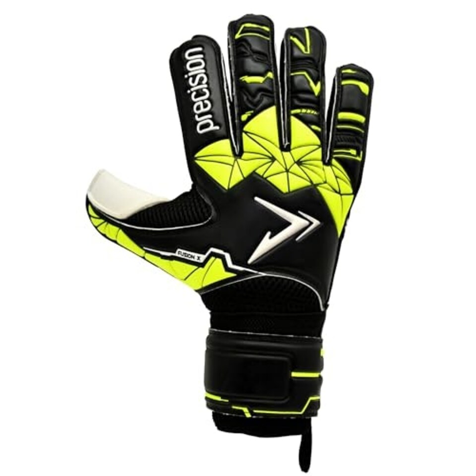 image 1 of Precision Junior Fusion X Flat Cut Finger Protect -  - 7 - Football - Soccer - PRG15707 Black