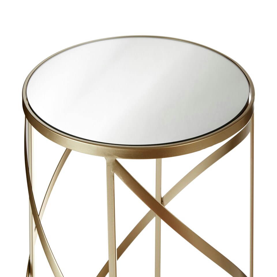image 1 of Set Of 2 Avantis Swirl Frame Tables Gold