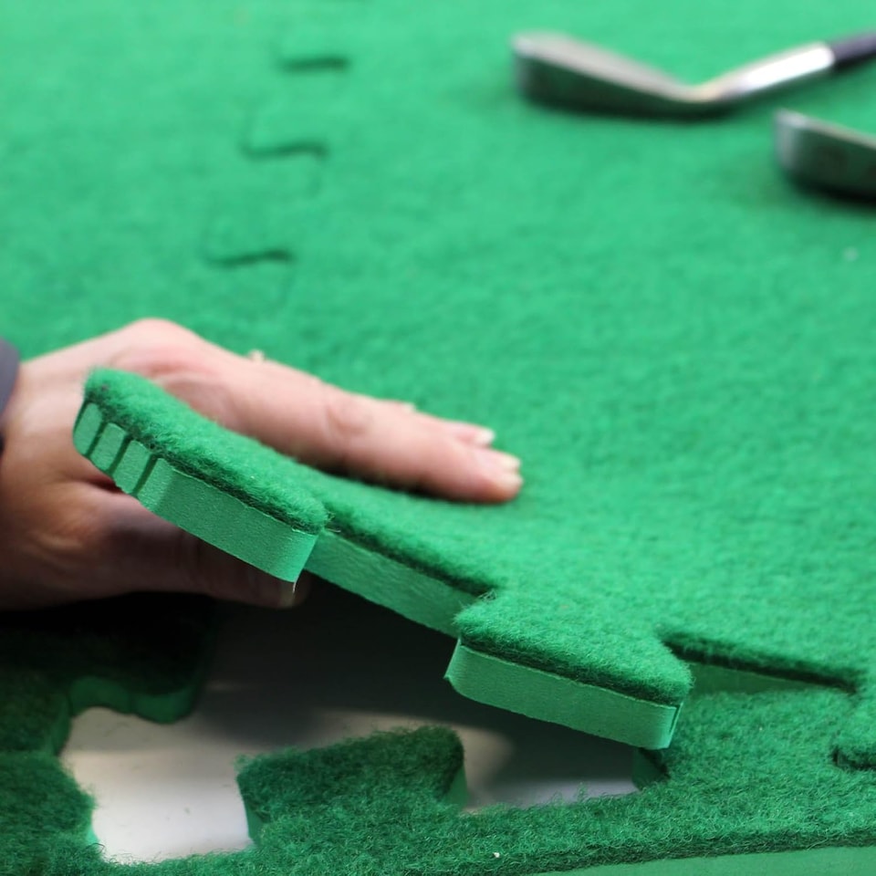 image 1 of Actiasmat - Interlocking Artificial Grass Tile with EVA Base, 1m x 1m x 18mm (1, Green, Surface Area (sqm): 1 Sqm)