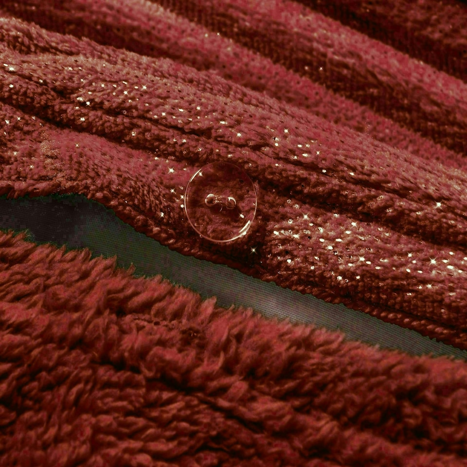 image 1 of Velosso Glitter Corduroy Teddy Fluffy and Warm Fleece Duvet Cover Set | Pink | Blush | Double