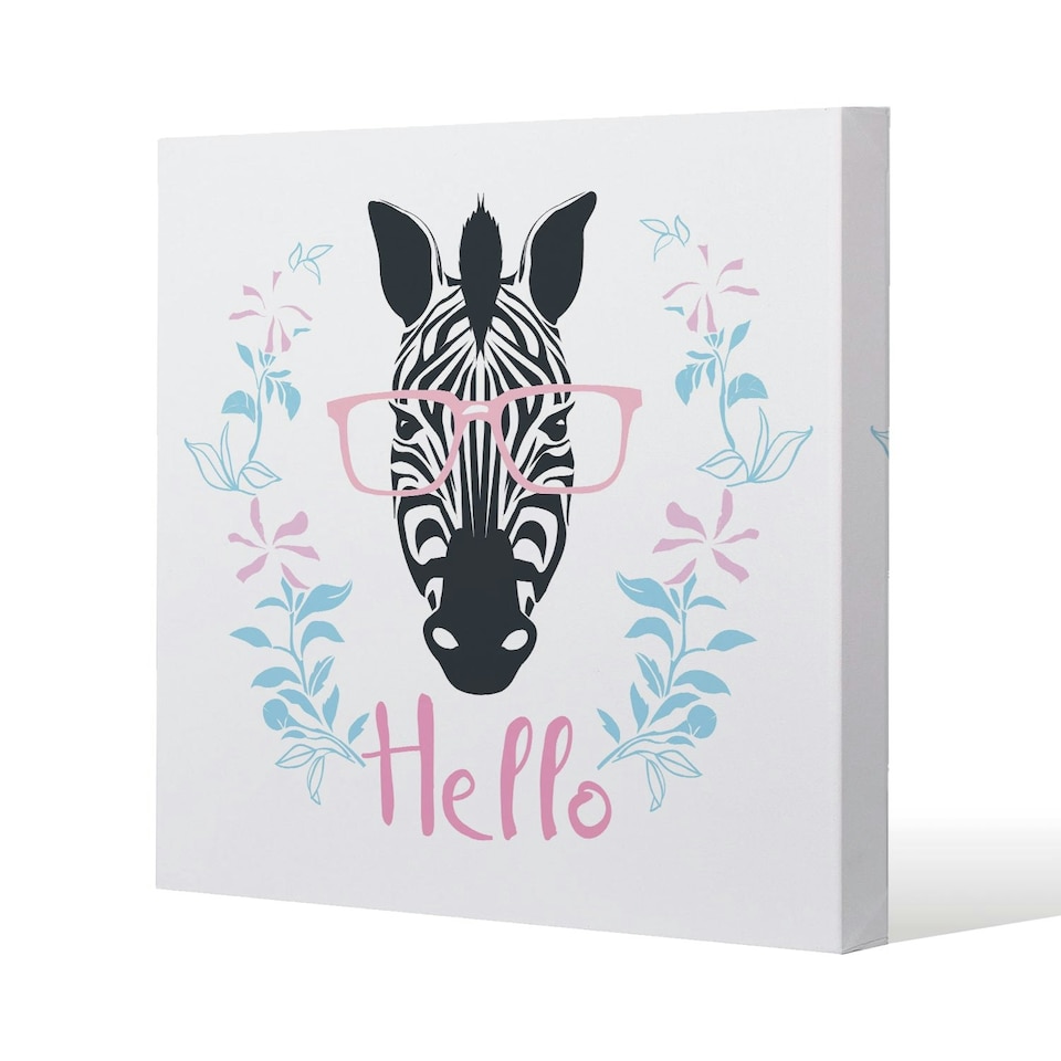 image 1 of Hello Zebra (Canvas Print) 101 x 101 x 4cm