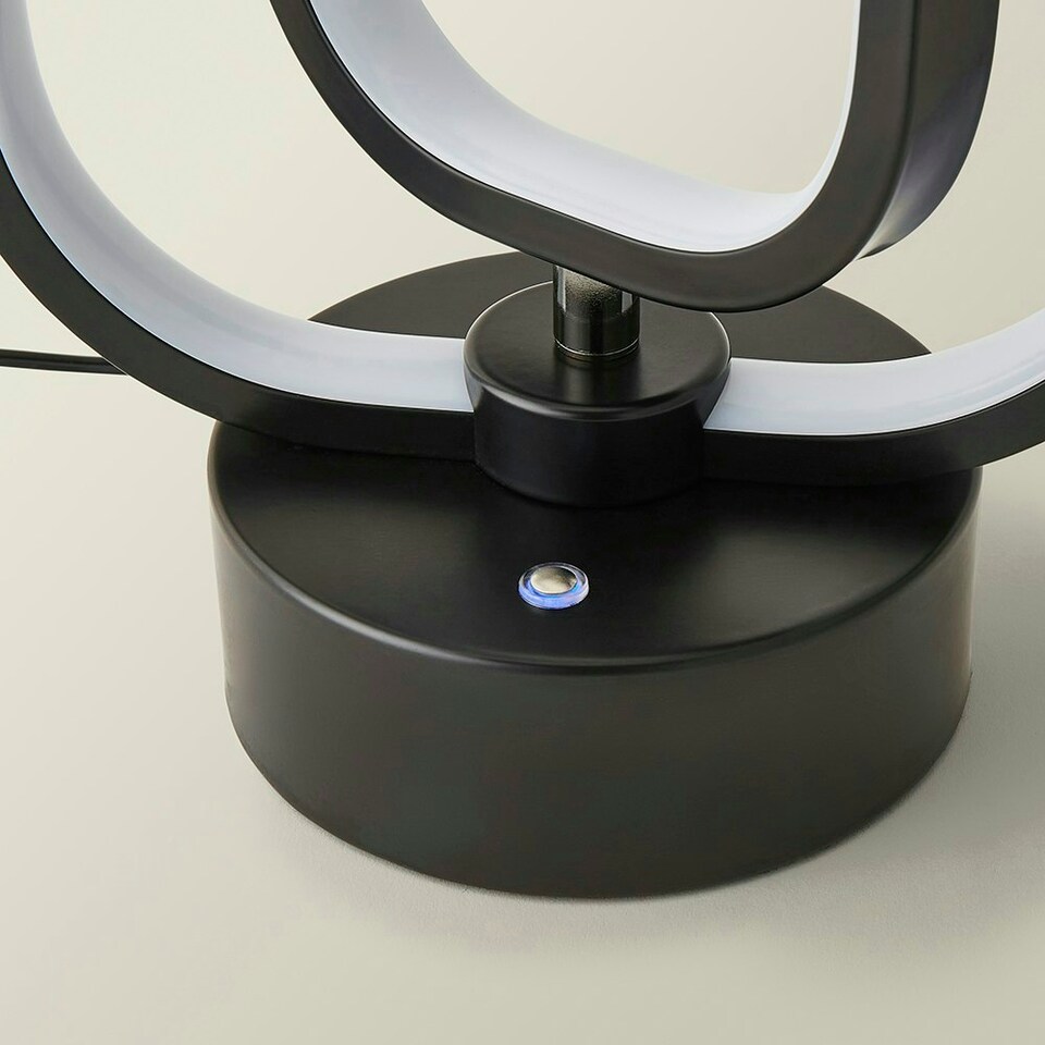 image 1 of ValueLights Infinity Black Adjustable Revolving Integrated LED Table Lamp Black