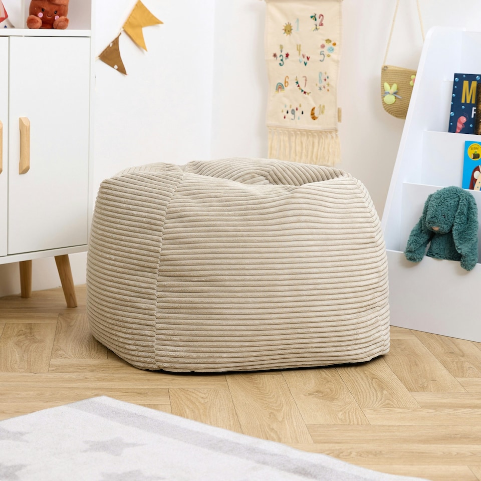 image 1 of icon Kids High Rest Beanbag Corduroy Natural Beige Cream