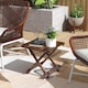image 2 of Outsunny Wooden Folding Garden Table, Folding Side Table | Brown | Carbonised finish | 43 x 40 x 40 cm