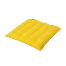 Homescapes Seat Pad Luxury Cotton Indoor Outdoor Garden Dining Cushion | Yellow | 40 x 40 cm | 1
