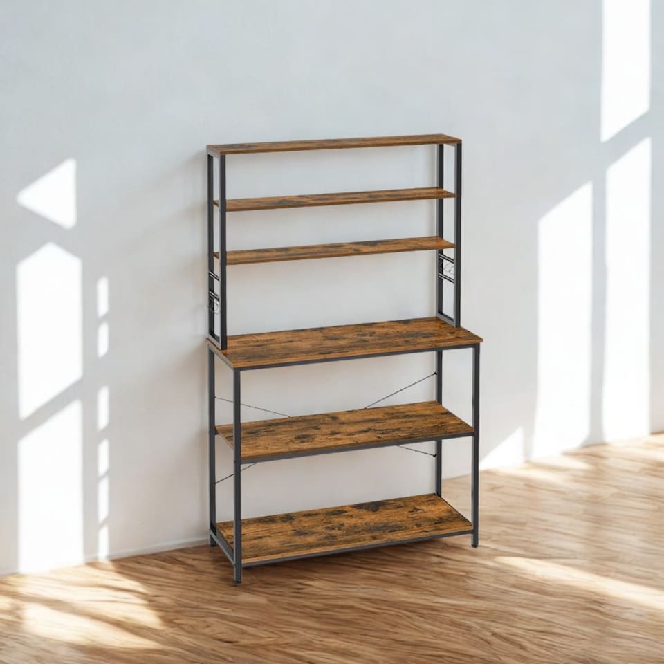 image 1 of Industrial 6 Tier Kitchen Storage Rack With Shelves