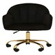 image 2 of Interiors by Premier Brent Black Velvet And Gold Base Home Office Chair