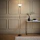 image 2 of ValueLights Dalby Copper & Black Uplighter Floor Lamp White Shade & Bulb | Copper