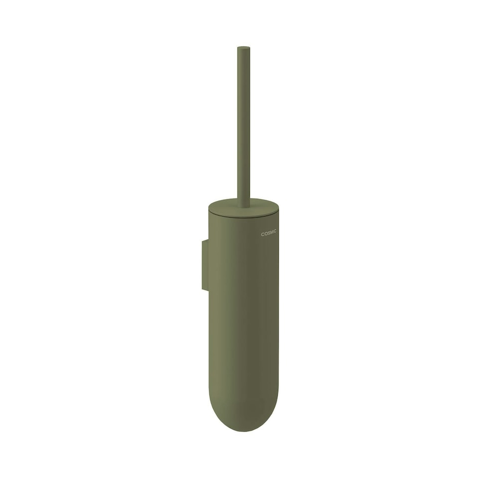 image 1 of Cosmic Toilet Brush Holder w/ Durable Stainless Steel for Bathroom, Olive Green