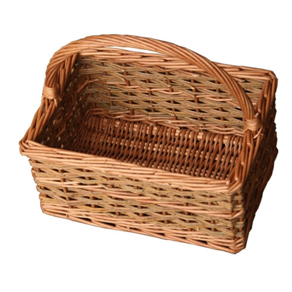 Small Rustic Rectangular Shopping Basket Brown | Brown | One Size