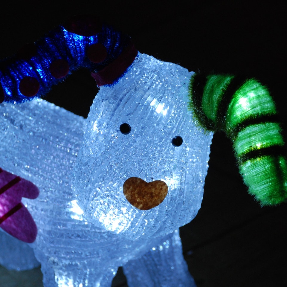 image 1 of 31cm The Snowman Acrylic Snowdog Christmas Decoration with 24 Ice White LEDs