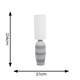 image 2 of ValueLights Deegan Grey Ceramic Midi Compact Floor Lamp with Tall Fabric Lamp Shade and LED Bulb