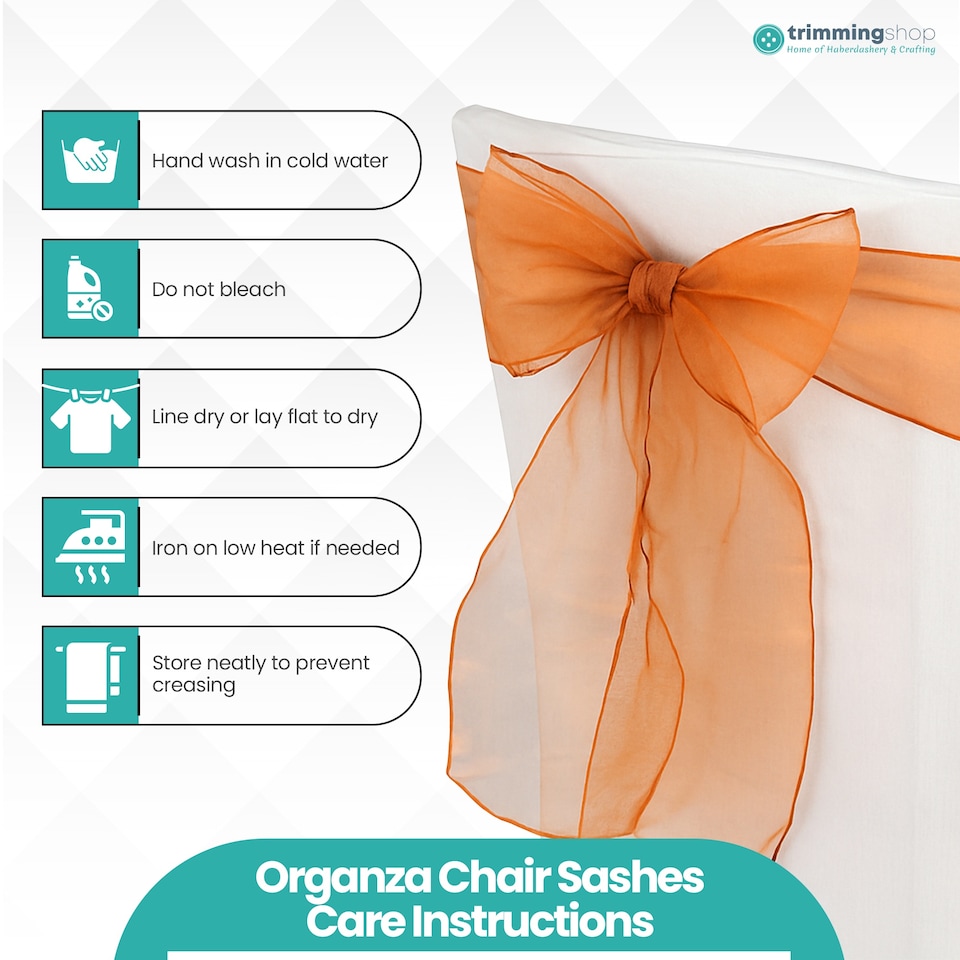 image 1 of 17 x 280cm Organza Chair Sashes, Sheer Sash Ties - 25pcs