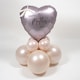image 1 of Happy Mother's Day Greige Heart Shape Tabletop Balloon Display - Inflated Balloon In A Box