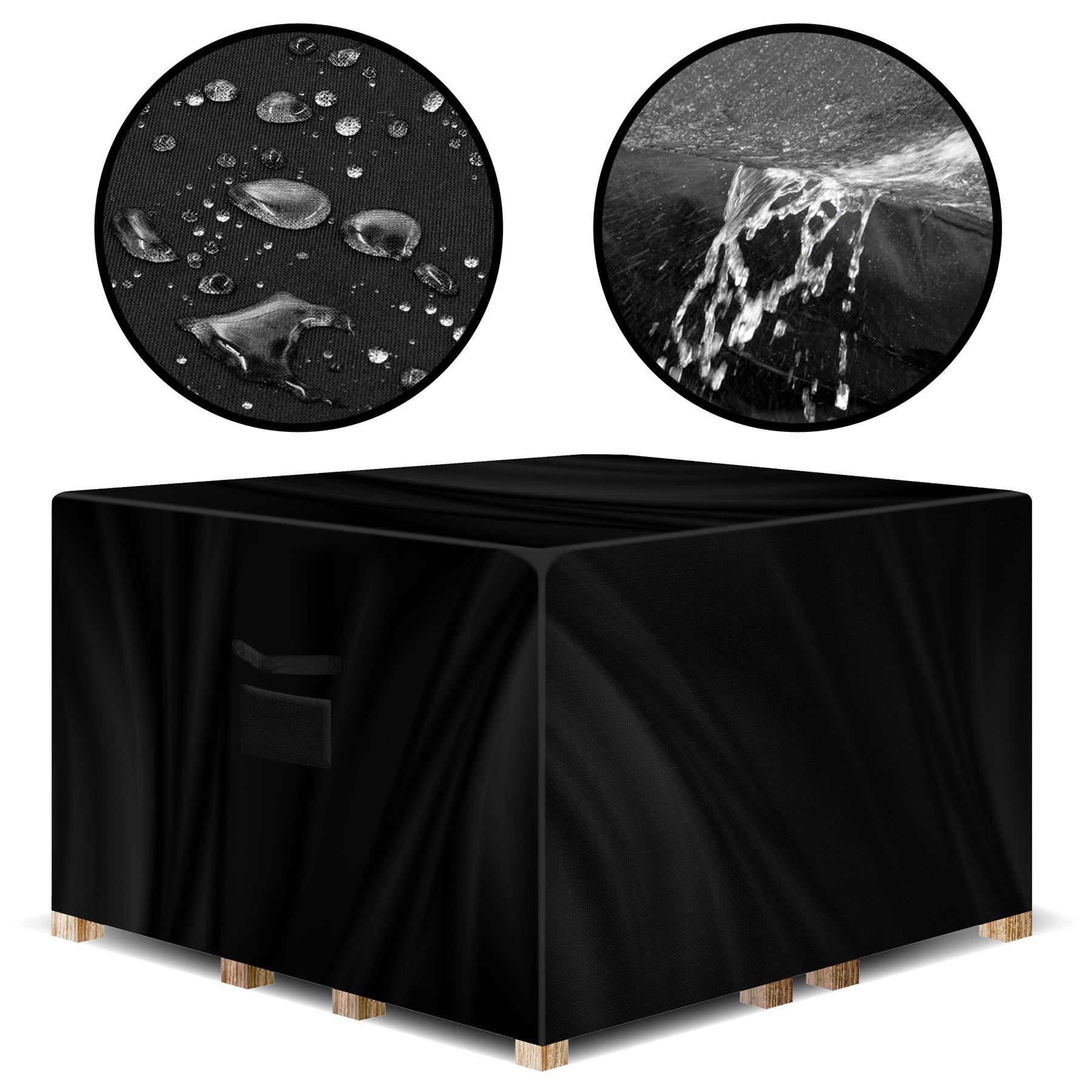 Gracious Gardens Rectangular 250x250x90cm Waterproof Garden Furniture Cover | Black | Black | 1