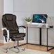 image 8 of Neo Office Chair Brown Faux Leather with Massage Function & Footrest | Brown