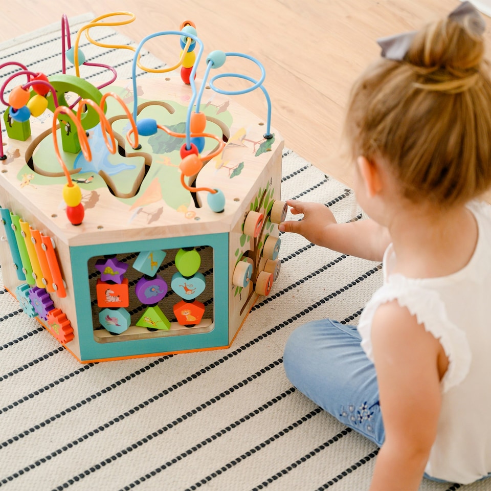image 1 of Teamson Kids Preschool Play Lab 7-in-1 Large Activity Station, Multi