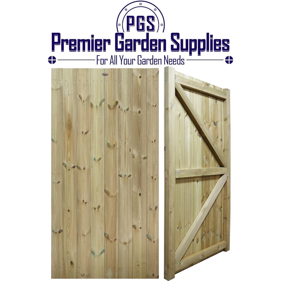 image 1 of Heavy Duty Garden Gate 6ft x 3ft T&G H-Frame Flat Top Treated Timber Door