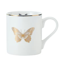 Mikasa Butterfly Straight-Sided Porcelain Mug, 280ml White