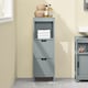 image 5 of SoBuy FRG127-SG,Narrow Bathroom Cabinet with 2 Drawers and 1 Shelf | Grey | Grey | 1