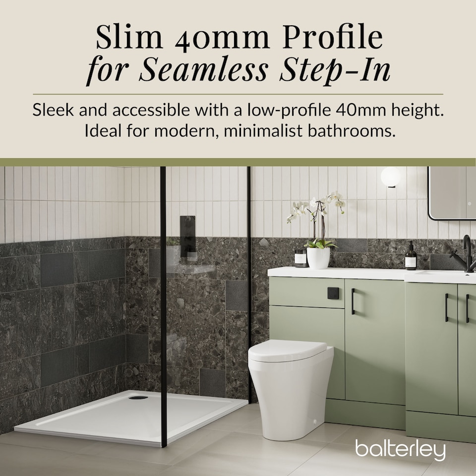image 1 of Balterley Premium Square Shower Tray | White | White | 1