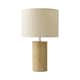 image 1 of ValueLights Chloe Marble Effect Natural Table Lamp with Drum Shade