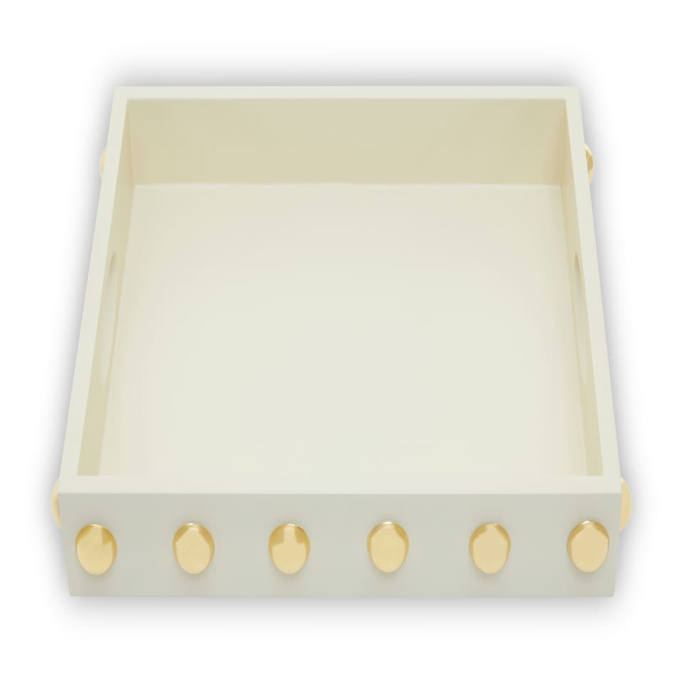 image 1 of Interiors by Premier Frida Studded Tray White