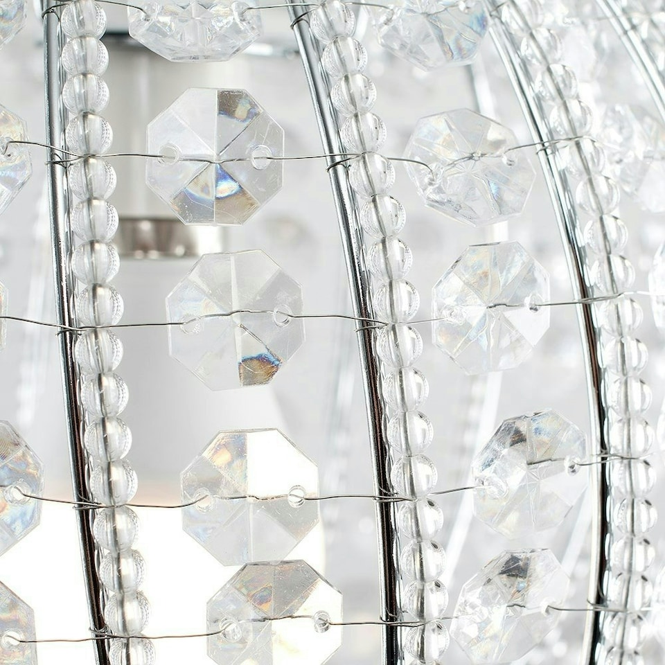 image 1 of ValueLights Modern Ornate Design Round Ceiling Pendant Shade With Clear Acrylic Jewels