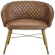 image 1 of Interiors by Premier Grey Leather Chair With Gold Finish Legs Grey