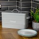image 6 of Harbour Housewares Vintage Metal Kitchen Bread Bin - Grey