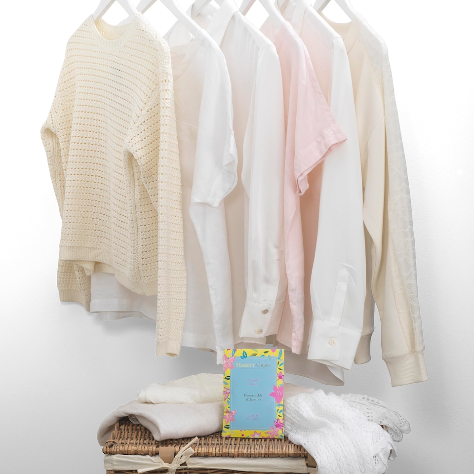 image 1 of Hassett Green London - Honeysuckle & Jasmine - Handmade Large Scented Sachets - Pack of 3 - For Wardrobes & Drawers