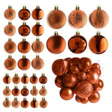 Christmas Tree Ornaments Baubles Set | Bronze | Bronze