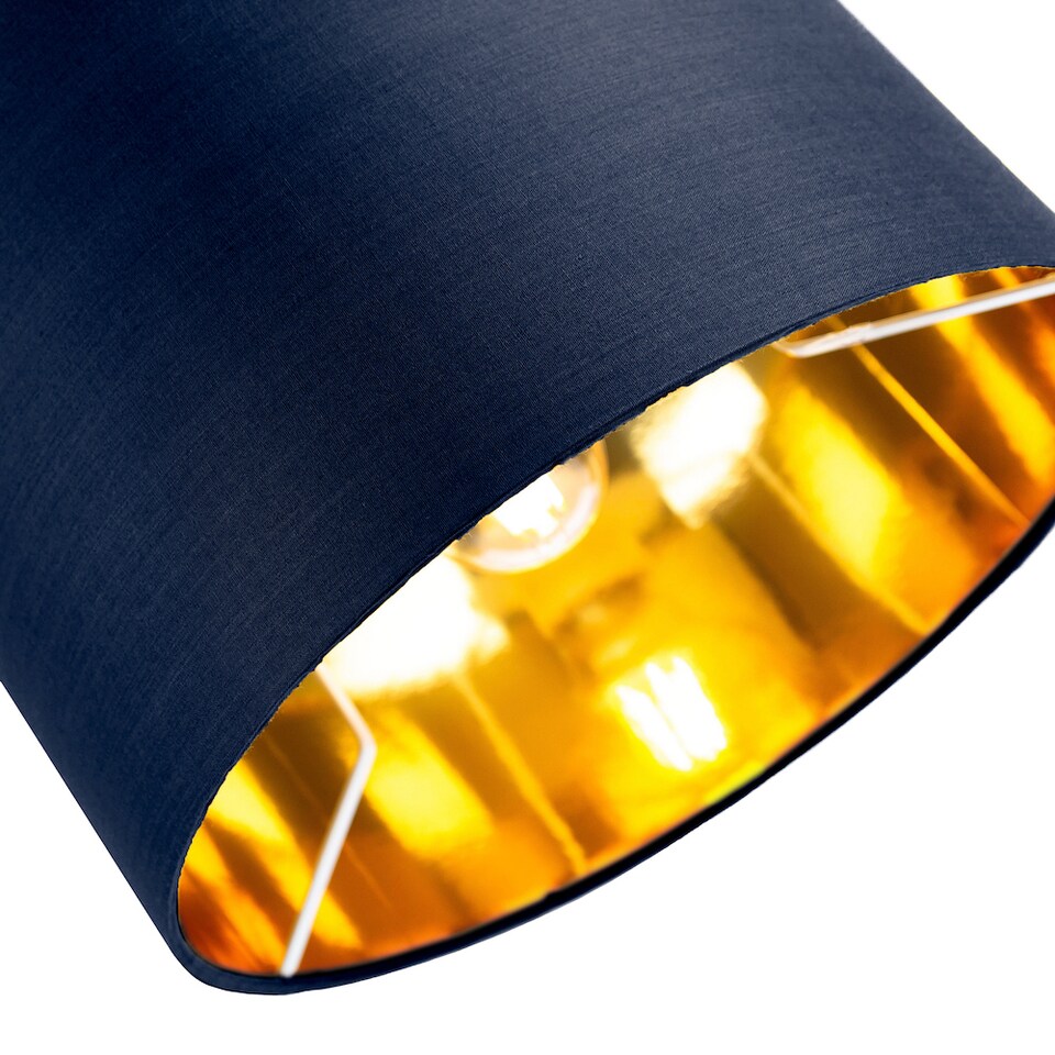 image 1 of Contemporary Blue Cotton 10 Table/Pendant Lamp Shade with Shiny Copper Inner | Blue