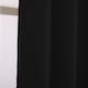 image 8 of Black Blackout Curtains - Eyelet Thermal Curtain  - 66 x 84 Inch Drop - 2 Panel | Black | One Size